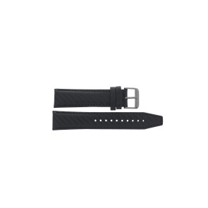 Horlogeband Seiko V175-0DM0 / SSC499P1 / L0G9011N0 Leder Zwart 22mm