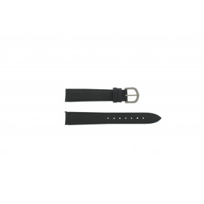 Lasita horlogeband ZW16TIT Leder Zwart 16mm + zwart stiksel