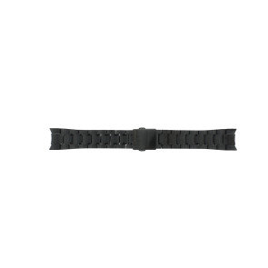 Horlogeband Seiko 7T62-0KV0 (04B) / SNAE77P1 / M0ND111M0 Staal Zwart 21mm