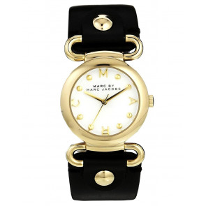 Horlogeband Marc by Marc Jacobs MBM1309 Leder Zwart 24mm