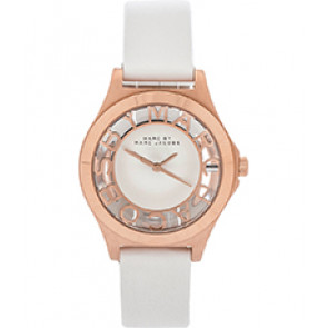 Horlogeband Marc by Marc Jacobs MBM1360 Leder Wit 16mm
