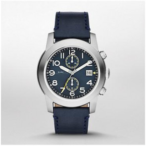 Horlogeband Marc by Marc Jacobs MBM5084 Leder Blauw 24mm