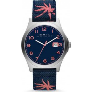 Horlogeband Marc by Marc Jacobs MBM5087 Leder/Textiel Blauw 22mm