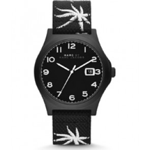 Horlogeband Marc by Marc Jacobs MBM5088 Leder/Textiel Zwart 22mm
