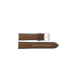 Fossil horlogeband ME1161 Leder Bruin 22mm + wit stiksel