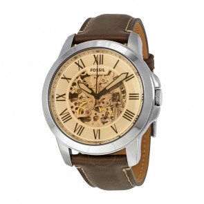 Horlogeband Fossil ME3122 Leder Bruin 22mm