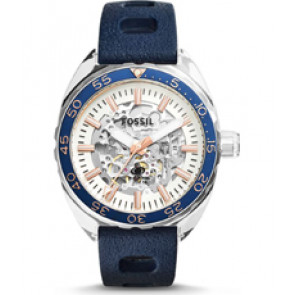 Horlogeband Fossil ME3124 Silicoon Blauw 22mm
