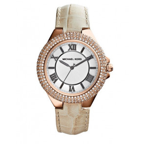 Michael Kors horlogeband MK2330 Leder Beige + beige stiksel