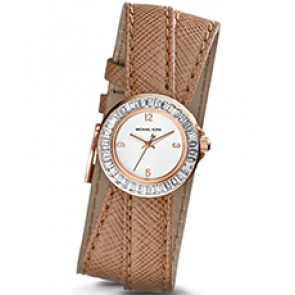 Horlogeband Michael Kors MK2338 Onderliggend Leder Beige 12mm