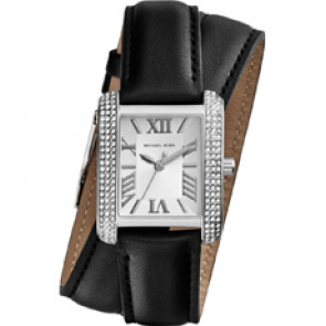 Horlogeband Michael Kors MK2359 Onderliggend Leder Zwart 18mm