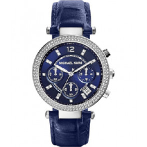 Horlogeband Michael Kors MK2384 Leder Blauw 21mm