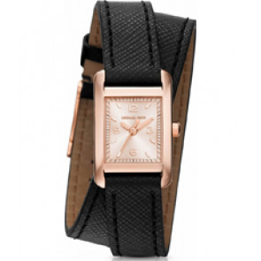Horlogeband Michael Kors MK2442 Onderliggend Leder Zwart 14mm