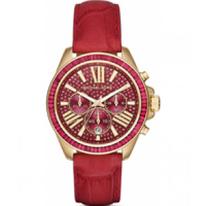 Horlogeband Michael Kors MK2452 Leder Rood 20mm