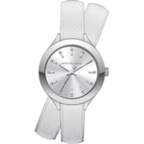 Horlogeband Michael Kors MK2500 Onderliggend Leder Wit 14mm