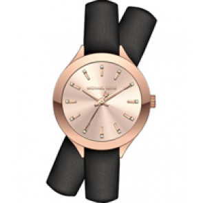 Horlogeband Michael Kors MK2553 Onderliggend Leder Zwart 14mm