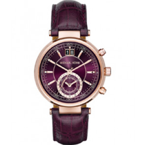 Horlogeband Michael Kors MK2580 Leder Bordeaux 20mm