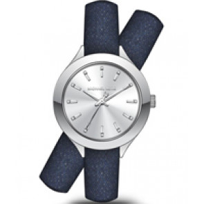 Horlogeband Michael Kors MK2655 Onderliggend Leder Blauw 14mm