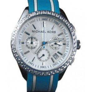 Horlogeband Michael Kors MK5023 Onderliggend Silicoon Blauw 18mm
