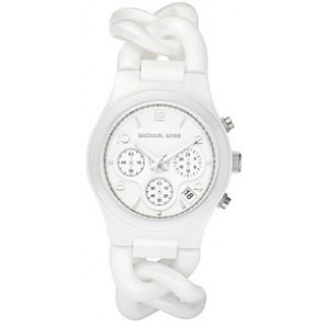 Horlogeband Michael Kors MK5387 Kunststof/Plastic Wit