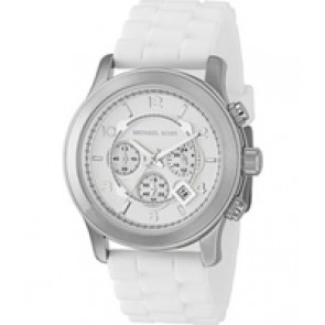 Horlogeband Michael Kors MK8134 Silicoon Wit 24mm