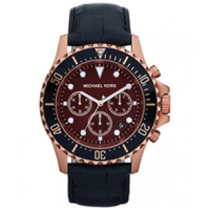 Horlogeband Michael Kors MK8258 Leder Zwart 24mm