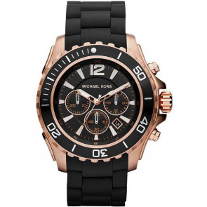 Horlogeband Michael Kors MK8269 Staal/Silicoon Zwart 22mm