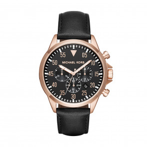 Horlogeband Michael Kors MK8535 Leder Zwart 22mm