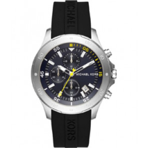 Horlogeband Michael Kors MK8567 Onderliggend Silicoon Zwart 22mm