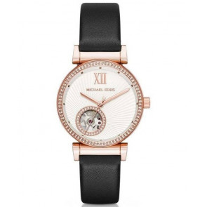 Horlogeband Michael Kors MK9014 Leder Zwart 16mm