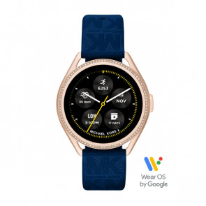 Horlogeband Michael Kors MKT5142 Leder Blauw 20mm