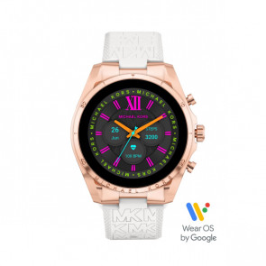 Horlogeband Smartwatch Michael Kors MKT5153 Rubber Wit 22mm