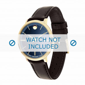 Movado horlogeband 0607092 Leder Donkerbruin 16mm + standaard stiksel