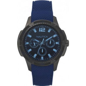 Nautica horlogeband NAPSDG004 Silicoon Blauw 22mm + blauw stiksel