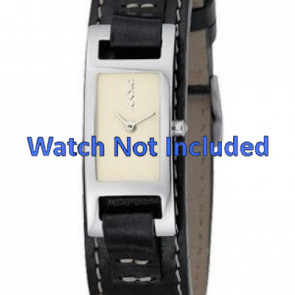 Horlogeband DKNY NY3236 Onderliggend Leder Zwart 10mm