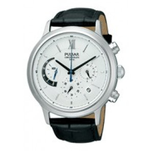 Horlogeband Pulsar PU6005X1.VK83-X002 Leder Zwart 22mm