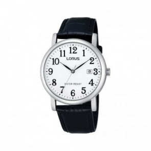 Horlogeband Lorus RG835CX9 / VJ32-X246 Leder Zwart 20mm