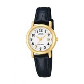 Horlogeband Lorus VJ22-X152 / RH764AX9 / RHU009X Leder Zwart 13mm