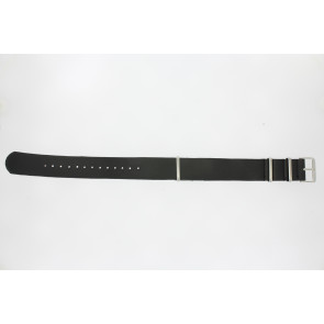 Horlogeband Universeel RO04 Onderliggend Leder Zwart 20mm