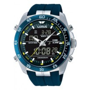 Horlogeband Lorus RW617AX9 / Z021-X007 / RHG019X Rubber Blauw 12mm