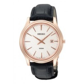 Horlogeband Seiko 7N39-0BS0 / SKP352P1 Leder Zwart 20mm