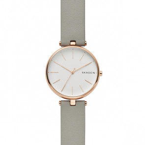 Horlogeband Skagen SKW2710 Leder Grijs 16mm