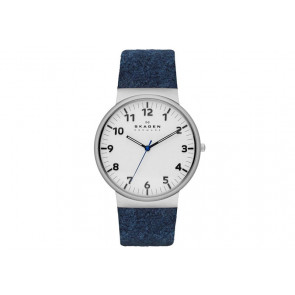 Horlogeband Skagen SKW6098 Leder/Textiel Blauw 23mm