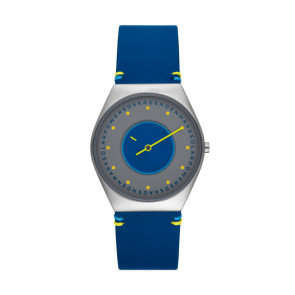Horlogeband Skagen SKW6873 Leder Blauw 22mm