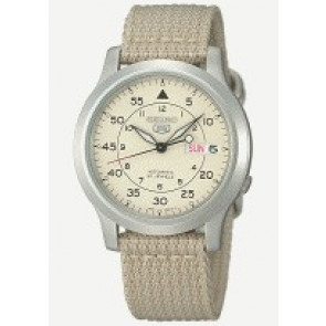 Horlogeband Seiko 7S26-02J0 / SNK803K2 / 4K10JZ Canvas Beige 18mm