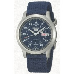 Horlogeband Seiko 7S26-02J0 / SNK807K2 / 4K12JZ Textiel Blauw 18mm