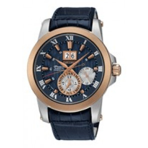 Horlogeband Seiko SNP126P1 / 7D56-0AB0 / L0C8013J0 Leder Blauw 21mm