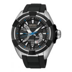 Horlogeband Seiko 5D44-0AH0 / SRH019P1 / R02L011J0 Silicoon Zwart 22mm