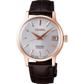 Horlogeband Seiko SRP852J1 / 4R35 02T0 / Presage Leder Bruin 17mm
