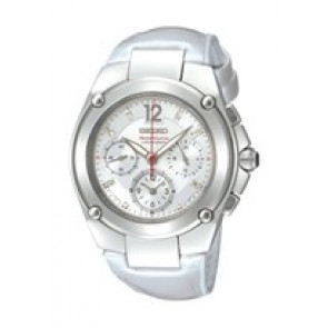 Horlogeband Seiko SRW897P1 / 7T11-0BC0 Leder Wit