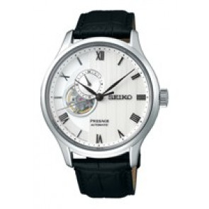 Horlogeband Seiko SSA379J1 / 4R39-00W0 Leder Zwart 20mm